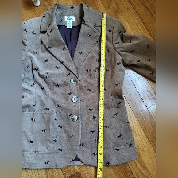 Lilly Pulitzer Corduroy Jacket Blazers Scotie Dogs Lined Elbow Patches Size 4 - Picture 8 of 8